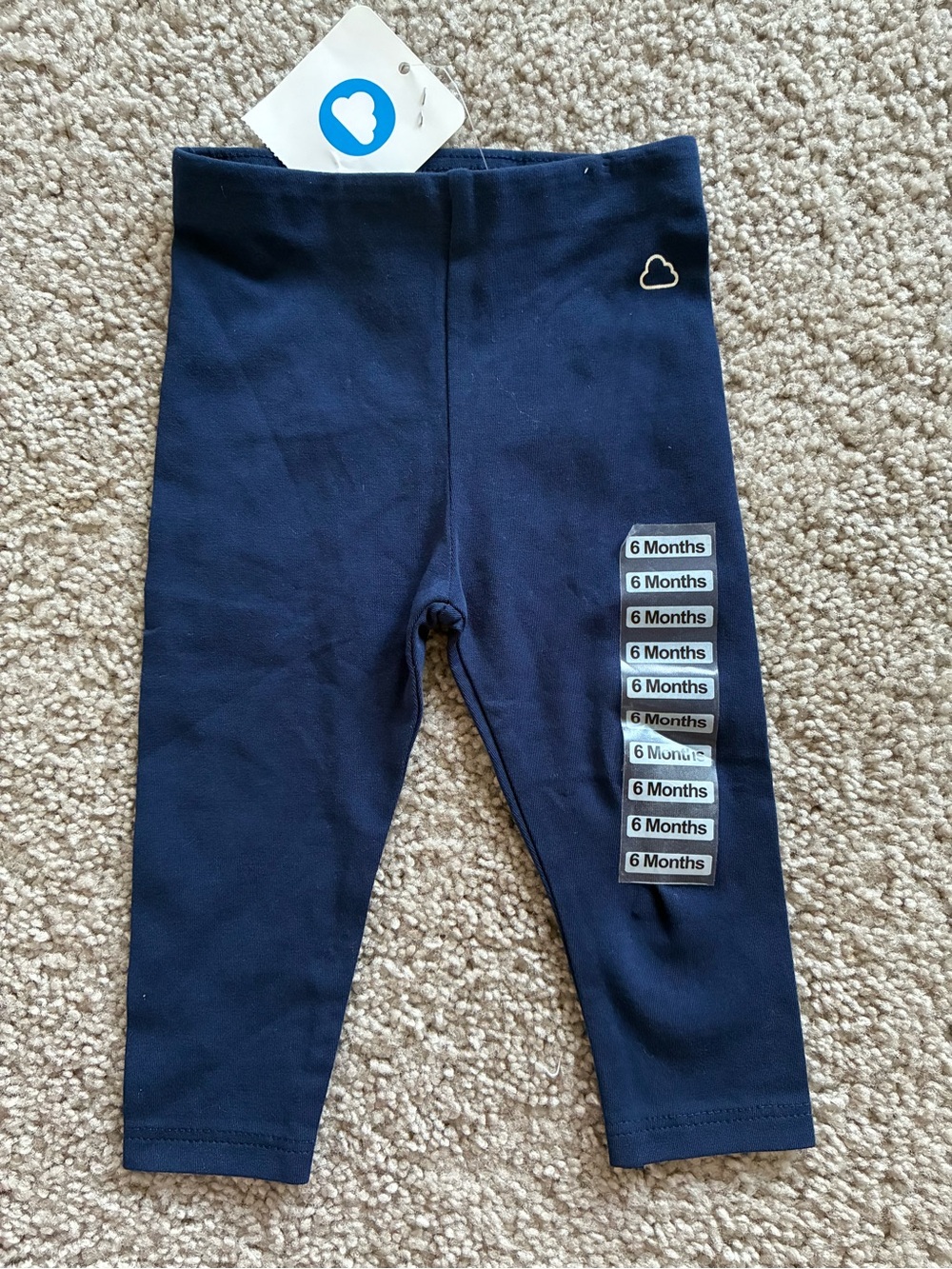 Mayoral Navy Baby Leggings with Silver Cloud Accent